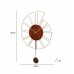 Gemoetric Brown & Gold Pendulam Clock